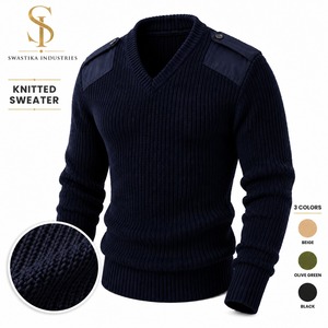 Suéteres Personalizados de Alta Calidad para Invierno, Transpirables, de Color Sólido, Tejidos, 100% Lana, con Logotipo Frontal - Product Image 2