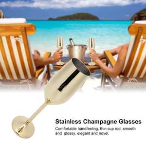 Copas de Vino Modernas de Acero Inoxidable Sostenible con Recubrimiento de Cobre en Oro/Plata, Diseño Elegante, 301-400 ml - Product Image 3