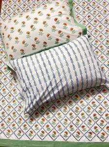 Parure de lit en coton imprimé à la main avec taies d'oreiller, ensemble de literie florale traditionnelle indienne pour la décoration intérieure, vente en gros B2B - Product Image 4