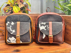 Wholesale Unisex Mini Backpack High Quality Cowhide Genuine Leather RFID <b>Feature</b> Zipper Luxury Casual Western-Inspired Style - Product Image 4