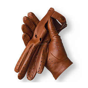 Gants de conduite en cuir sans doigts, style vintage racing, sur mesure OEM ODM, prix usine - Product Image 5