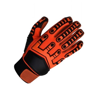 Heavy Duty Industry Mechanic Rigger Cuero Antidesgaste Resistente a perforaciones Trabajo Seguridad Tpr Guantes de alto impacto con logotipo personalizado - Product Image 4