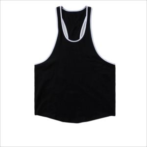 High Street Men's Black Sleeveless Tank <b>Top</b> Solid Color Knitted O-Neck Casual Wear Breathable 100% Polyester Micro <b>Mesh</b> Fabric - Product Image 1