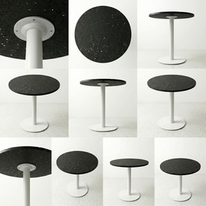Table à manger en plastique recyclé, design moderne, imperméable, durable, écologique, empilable, montage facile, cadre métallique décoratif et élégant - Product Image 4