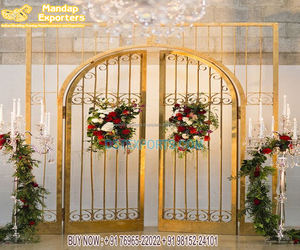 Decoración elegante para fiesta de boda, paneles de fondo de Metal, decoración moderna para escenario de boda, escenario de recepción de boda inglés, arcos de Metal - Product Image 2