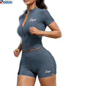 Conjuntos Deportivos de Verano para Mujer, Ropa Urbana Personalizada, Chaqueta de Manga Corta con Cierre y Pantalones Cortos, Conjunto de 3 Piezas, Tendencia en Ventas - Product Image 1