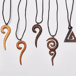 Handmade Wooden Pendant <b>Necklace</b> for Women Natural Wood Jewelry <b>Boho</b> Chic Stylish <b>Necklace</b> Gift Item - Product Image 1