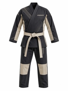 Kimono de BJJ Personalizado, Color Negro y Beige, Unisex, Adulto, Secado Rápido, Corte Regular, Logotipo Frontal con Impresión por Transferencia de Calor - Product Image 1