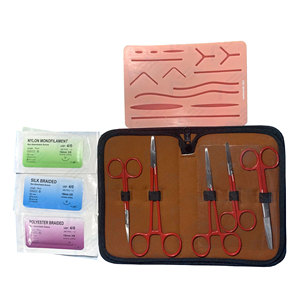 Kit d'outils de suture médicale à double courbure pour la dissection, fil de suture chirurgical en soie, source d'alimentation manuelle - Product Image 1