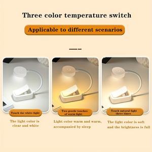 Lampe de lecture LED <span class=keywords><strong>à</strong></span> <span class=keywords><strong>clipser</strong></span>, rechargeable par USB, col de cygne flexible pour <span class=keywords><strong>liseuse</strong></span> électronique et éclairage de chevet - Product Image 2