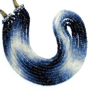 Cuentas facetadas de zafiro múltiple AAA+ de 4mm-5mm, cuentas de zafiro birmano azul ombré natural, piedras preciosas para collar de capas - Product Image 5