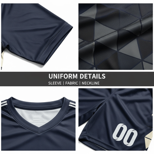 Men Short Sleeve Soccer Jersey <b>Set</b> Adult Football Uniform Soccer Shirt Fully Customized With Player Name and Number & Team Logo - Product Image 5