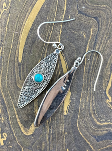 Boucles d'oreilles bohèmes en turquoise, argent sterling 925, accessoires pour femmes, cadeau pour elle - Product Image 2