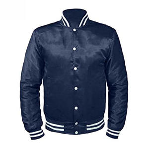 Chaqueta Bomber de Béisbol Universitaria para Hombre, Personalizada OEM, de Alta Calidad, Estilo Varsity Delgado de Cuero con Bordado Chenille y Letras - Product Image 1