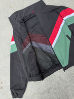 Veste coupe-vent en nylon à col montant avec logo personnalisé, broderie et impression, style rétro, pour club, vêtement d'extérieur