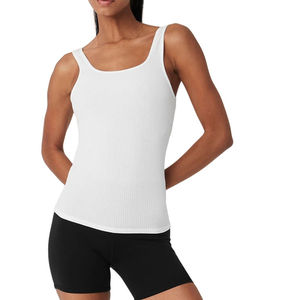 Camisetas sin mangas tipo camisola para mujer, tops de tirantes de poliéster de primera calidad con logo frontal, transpirables y de longitud corta. - Product Image 6
