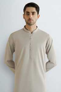 Shalwar Kameez pour hommes, taille plus, couleur unie, nouveau style, 100% coton, de haute qualité, confortable - Product Image 4