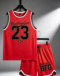 Conjunto de Camiseta de Baloncesto Negra sin Mangas, Pantalones Cortos Deportivos, Uniforme de Entrenamiento Atlético, Número Personalizado, 100% Poliéster con Cordón Ajustable - Product Image 2