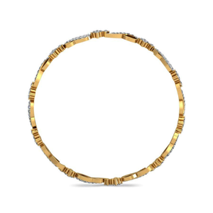 1.52ct Natural Diamond Twirl Bangle in Yellow Gold HI Color VS-SI Clarity <b>Infinity</b> Twirl Design - Product Image 5