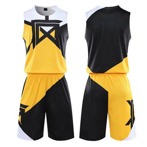 Ensemble de maillots de basket 100 % polyester, tendance, respirant, pour hommes - Product Image 1