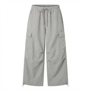 Custom Logo Unisex Oversized <b>Parachute</b> <b>Pants</b> Tactical <b>Cargo</b> Joggers With Adjustable Ankle Cords Wholesale - Product Image 3