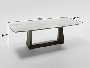 Juego de Comedor Moderno de Lujo en Madera de Teca Sólida, Aparador Dorado, 6 Sillas, Mesa de Cocina Ovalada, Mueble de Almacenamiento - Product Image 4