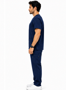 Nouveaux uniformes médicaux pour hommes, 2 pièces, style jogger, tissu extensible respirant, vêtements de travail pour médecins, vente en gros - Product Image 3