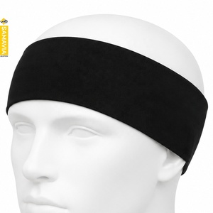 SAMAVIA Bandeau de sport unisexe en nylon noir uni, extensible, anti-transpiration, idéal pour le fitness, la course, la gym et le yoga - Product Image 3