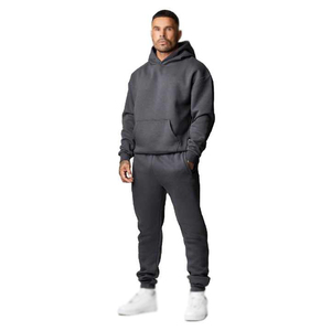 Conjunto Deportivo para Hombre, Estilo Urbano, Corte Holgado, Sudadera con Capucha, Pantalones Deportivos, Hombros Caídos, Transpirable, con Logotipo Estampado - Product Image 2