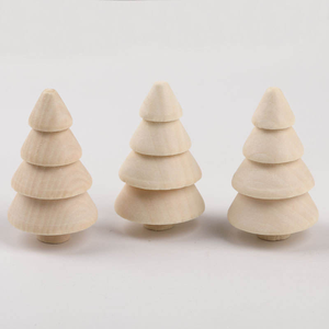 Mini sapin de Noël en bois naturel à 4 couches, décorations en bois à peindre soi-même pour enfants, artisanat en bois et décorations murales - Product Image 1