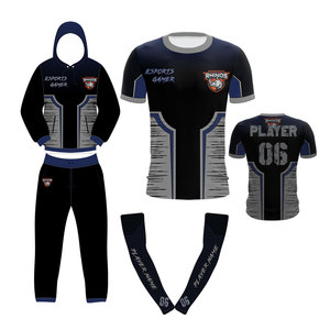 Ensemble sweat-shirt et jogging pour joueur d'e-sport, impression par sublimation, unisexe, adulte, noir et jaune, vêtements de sport à séchage rapide - Product Image 2