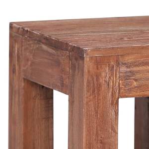 Mesa de Centro Pequeña de Madera de Caoba Sólida con Tonos Marrones Variados - Product Image 3