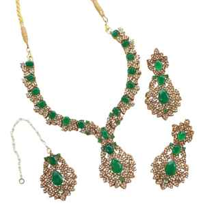 Magnifique collier de mariage, ensemble de bijoux fusion d'inspiration naturelle avec boucles d'oreilles - Product Image 1