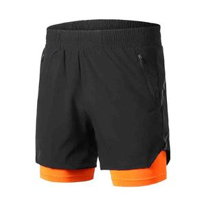 Shorts Bermuda 2-en-1 pour Homme, Séchage Rapide, Respirant, Polyester/Coton, Taille Mi-Haute, Fermeture à Cordon, Motif Uni, Athlétique, Gym - Product Image 3