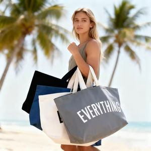 กระเป๋าผ้าแคนวาสสำหรับผู้หญิง ขนาดใหญ่พิเศษ แข็งแรง ทนทาน เป็นมิตรกับสิ่งแวดล้อม พร้อมช่องเก็บของ - Product Image 3