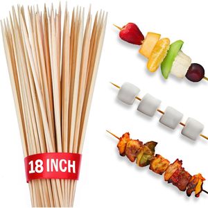 100 Spiedini di Bambù Lunghi 45 cm, Spessi 4 mm, per Barbecue, Spiedini, Grigliate, Arrosto di Marshmallow e Smores - Product Image 1