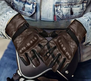 Guantes de Motocicleta de Cuero Transpirables para Invierno, Unisex, de Dedo Completo, Casuales, para Exteriores, Cómodos, con Protección para Pantalla Táctil - Product Image 4