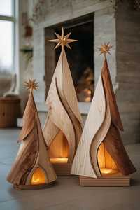 Décoration de Noël en bois motif arbre, idées d'artisanat fait main, moderne, écologique, taille personnalisée - Product Image 4