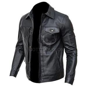 Veste en cuir noir de haute qualité pour homme à vendre 2026 – Vestes en cuir véritable pour l'hiver, personnalisables - Product Image 4