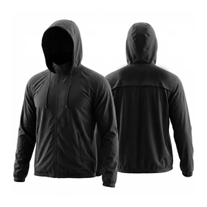 Customized Eco-Friendly Waterproof Canvas Bomber <b>Jacket</b> Full Zip <b>Men</b> New Fashion <b>Running</b> Sports Blank Cotton Zip Windbreaker - Product Image 1