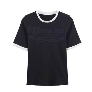 Camiseta de Mujer 2026, Primavera, Corte Holgado, Casual, Cuello Redondo, Manga Corta, Poliéster, Encaje, Logotipo, Secado Rápido - Product Image 2