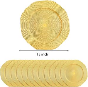 Plato de Presentación de Lujo para Bodas, Base Redonda Elegante para Cena, Decoración de Mesa para Banquetes, Hoteles y Fiestas - Product Image 1