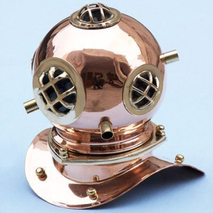 Casco de Buceo Antiguo Hecho a Mano, Casco de Buceo Marino de Aguas Profundas Marca V de la Marina de los Estados Unidos, Latón y Cobre Sólidos, Náutico - Product Image 5