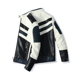 Chaqueta de Motociclista Personalizable para Hombre, en Cuero con Costuras Decorativas, Material de Cuero Transpirable, Chaqueta de Motociclista Más Vendida - Product Image 2
