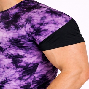 Camiseta de algodón verde tie dye para hombre, cuello redondo, manga corta, informal, estampada, para verano. - Product Image 4