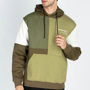Sweat à capuche de sport respirant de qualité supérieure pour homme, design unique, couleur unie, style à panneaux personnalisés, en coton, coupe oversize - Product Image 2