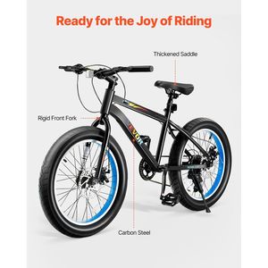 จักรยานเสือภูเขาเหล็กกล้าคาร์บอน20นิ้วสำหรับ Shimano 7 SPEED และดิสก์เบรกคู่ - Product Image 2