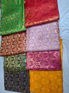Silk Blend Jacquard Fabric Paisley <b>Embroidery</b> Anti-Bacteria Anti-Odor Soft Medium Weight Textile for Saree Dress Craft <b>Material</b> - Product Image 5