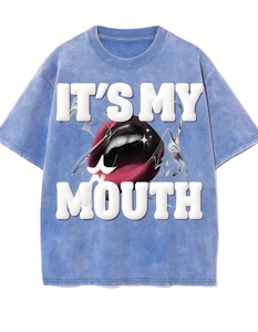 T-shirt oversize en coton 100% tricoté lavé avec mousse 3D pour homme, col rond, manches courtes, style streetwear - Product Image 4