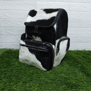 Sac à dos en cuir de vachette véritable, souple, unisexe, décontracté, pour usage quotidien, avec bretelles et fermeture éclair, durable - Product Image 2